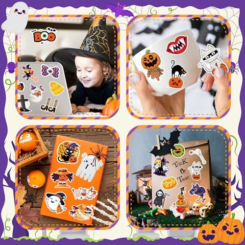 OHOME Halloween Stickers | 100 PCS Halloween Party Favors - Halloween Games Toys Gifts Party Supplies - Crafts Accessories Treats Bulk for Classroom - Image 5