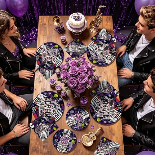 96Pcs Emo Birthday Party Decorations for Boys Halloween Serves 24 - Image 4