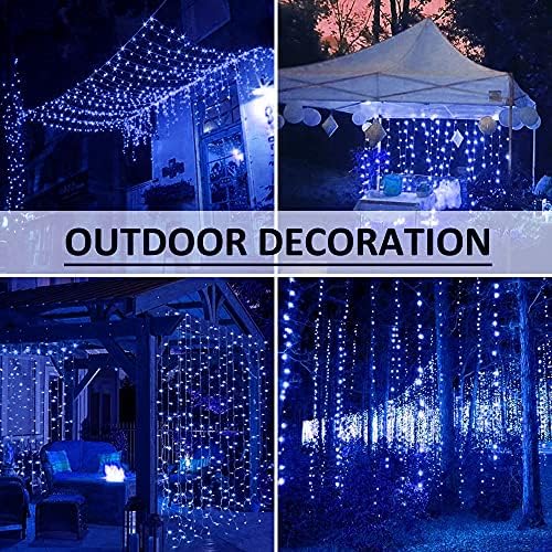 Solhice LED Curtain Lights Outdoor 30ft x10ft Blue, 720 LEDs 8 Modes Christmas Lights Plug in Window String Lights Indoor, Twinkle Lights for Patio Wedding Bedroom Party Decor (Not Connectable) - Image 5