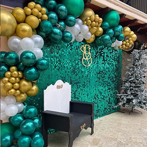 COKAOBE LiteGrid Series Shimmer Wall Backdrop - 24Pcs Emerald Green - Image 6