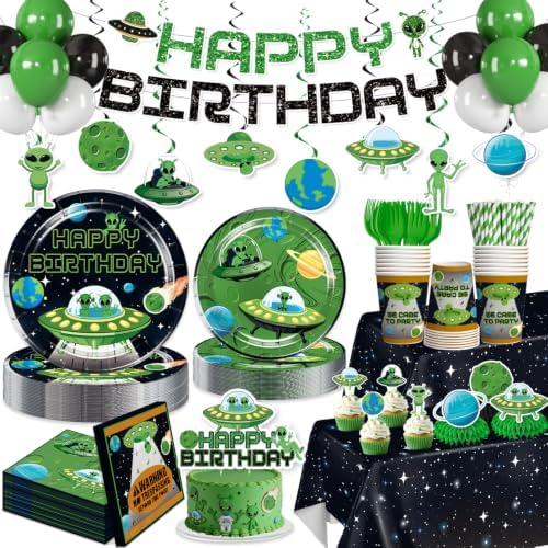 Xynic 205pcs Alien Birthday Decorations Complete Party Set, for 25 Guests by Unknown