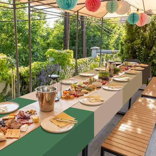 12 Pack Sage Green and Brown Plastic Tablecloth for Rectangle Tables, Safari Baby Shower Disposable Table Cover, Mallard Duck Camo Table Cloth for Jungle Forest Christmas Picnic Woodland Party Decor - Image 7