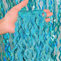 4 Pack Teal Aqua Blue Wavy Foil Fringe Curtains Party Decorations - 3.3 ft x 6.6 ft Sparkle Streamer Tinsel Curtain Party Photo Backdrops for Birthday Party Christmas Graduation Decoration by CYLMFC