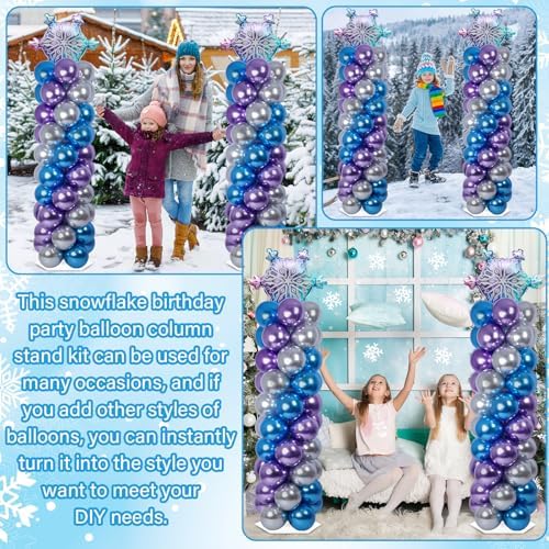 2 Sets Snow Balloon Column Stand Adjustable Winter Wonderland Balloon Decor - Image 6