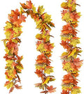 DearHouse 2 Pack Fall Garland Maple Leaf, 5.9Ft/Piece Hanging Vine Garland Artificial Autumn Foliage Garland Thanksgiving Decor for Home Wedding Fireplace Party Christmas (Light Green) by DearHouse