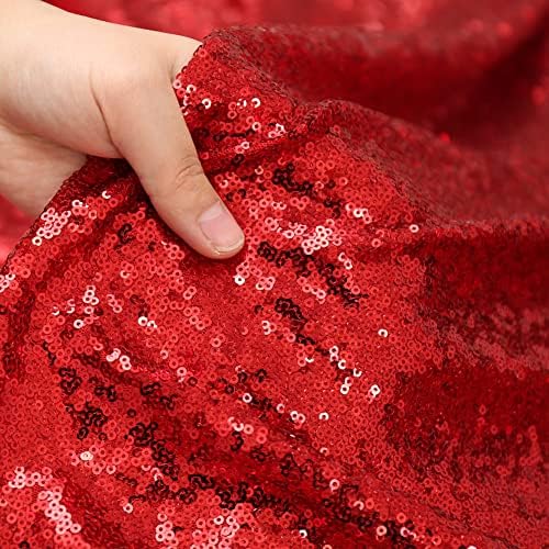Poise3EHome Red Sequin Backdrop Curtain, 10Ft x 10Ft Red Glitter Photography Background Curtains, Sequence Xmas Thanksgiving Backdrop Drapes for Wedding Party Festival Decor - Image 4