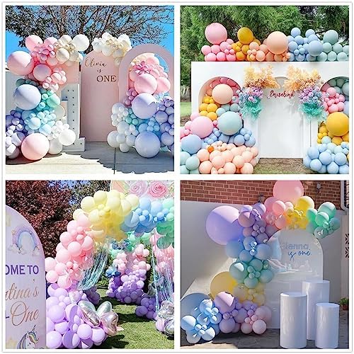 412pcs Pastel Balloon Garland Arch Kit 18 12 10 5 Inch Different Sizes Macaron Assorted Colors Balloon Latex Colorful Balloons for Baby Shower Girls Birthday Wedding Easter Rainbow Party Decoration - Image 6