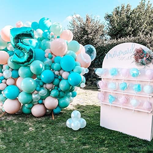Voircoloria 130pcs Teal Balloons Garland Arch Kit, 18 12 10 5 Inch - Image 5