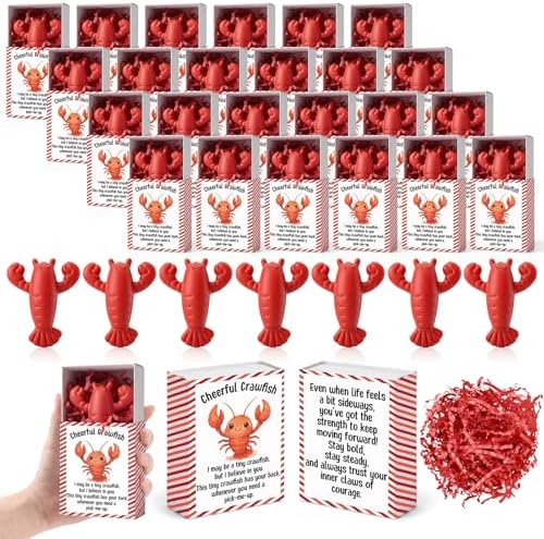 24 Sets Crawfish Positive Gifts Crawfish Boil Party Favors with Boxes by Wettarn