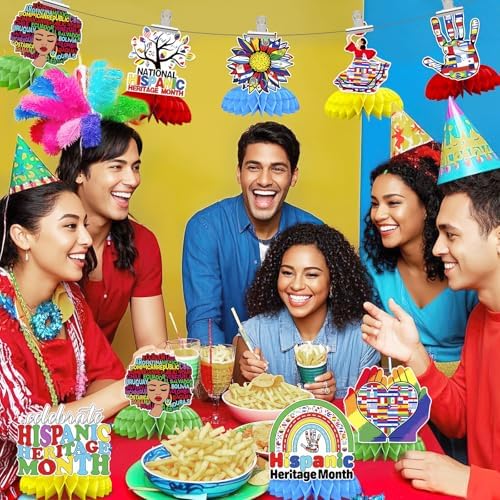 JULMELON 8Pcs Hispanic Heritage Month Decorations, Honeycomb Centerpieces - Image 5