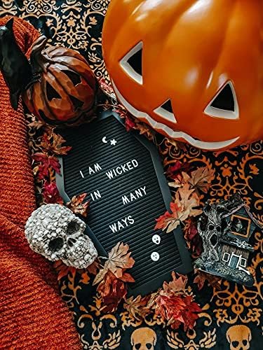 Nomnu Coffin Letter Board, Black Goth Decor with Bat Stickers Spooky Emojis - Image 6