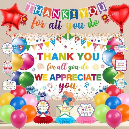 Vlipoeasn Colorful We Appreciate You Banner Decorations - Image 3