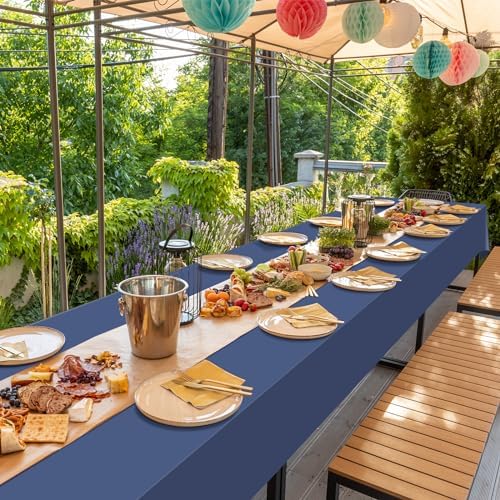 16 Pack Navy Blue Plastic Tablecloth for Rectangle Tables, Premium Decorative Navy Blue Disposable Table Cloths for Parties, Rectangle Party Table Cover for Birthday Wedding Banquet Event, 54x108 Inch - Image 7