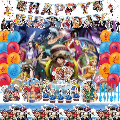 Anime Birthday Decorations for Kids Party Supplies Set by MLEDUY