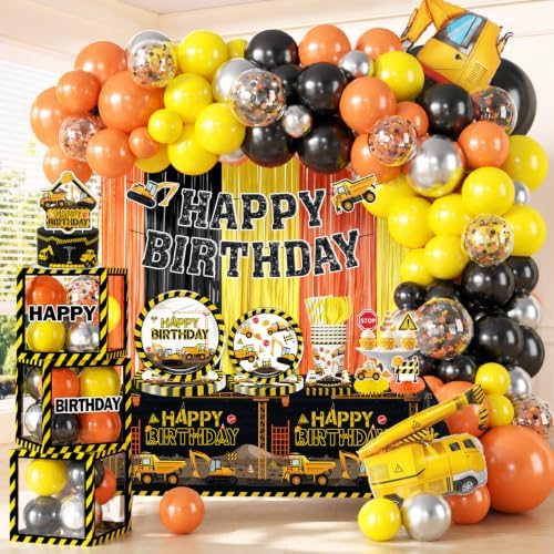 289Pcs Construction Birthday Party Supplies, All-in-One Set for 25 Guests by Unknown