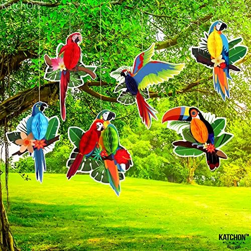 Large Tropical Birds Honeycomb Cutouts - 9x7.7 Inch, Rainforest Decorations - Image 4