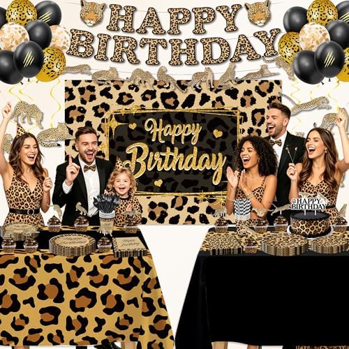 Cheetah Birthday Decorations Leopard Print Birthday Party Supplies - Image 5