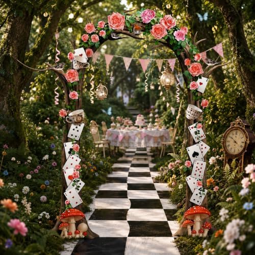 Peryiter 3 Pcs Wonderland Tea Door Decorations Fairy Tale Porch Signs by Peryiter