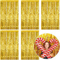 5 Pack Foil Curtain Backdrop Gold Metallic Tinsel Foil Fringe Curtains Photo Booth Props for Birthday Wedding Engagement Baby Shower Bachelorette Christmas Holiday Celebration Party Decorations by KEJ