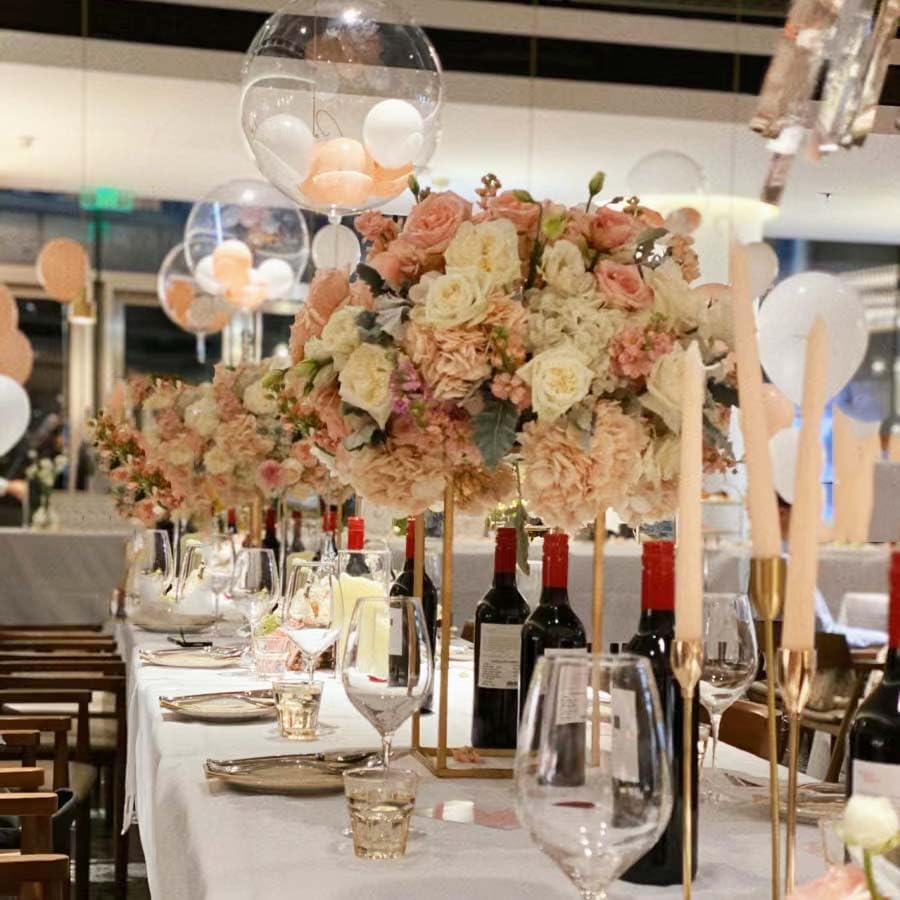 10 Pcs 15.75inch Gold Wedding Flower Vase Metal Column Flower Stand, Geometric Centerpieces Vase for Table, Home Party Wedding Decorations - Image 3