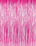 GOER 6.4 ft x 9.85 ft Metallic Tinsel Foil Fringe Curtains,Pack of 2 Party Streamer Backdrop for Galentines Day,Birthday,Graduation Decorations and New Year Eve (Hot Pink) by GOER