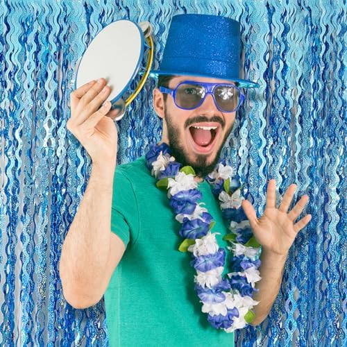 Tinsel Foil Fringe Curtains Wavy Backdrop for Parties Sparkle Metallic Wavy Foil Fringe Backdrop Curtain for Party Decorations Photo Booth Props for Birthday Graduation Wedding - Image 4