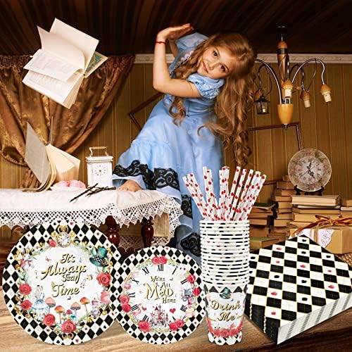 Recheel Alice In Wonderland Party Plates Set, Wonderland Party Decorations - Image 4