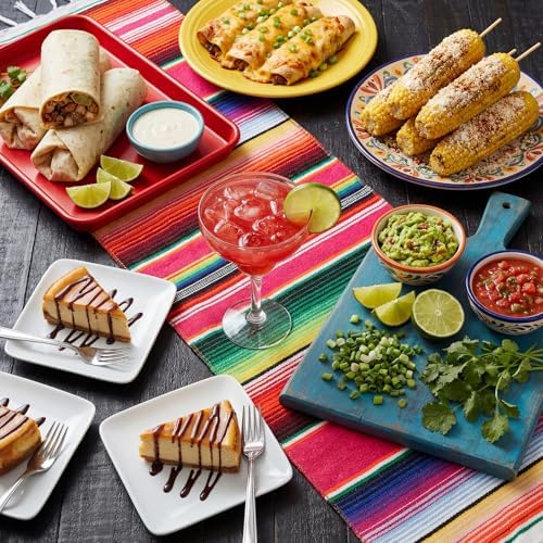 Tegeme 2 Pcs Mexican Table Runners 14 x 84 Inch Cotton,Fresh Style - Image 4