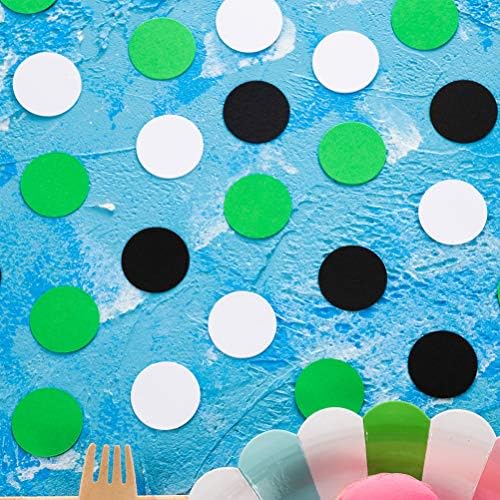 MOWO Black, Green and White Confetti Circle Table Decoration, 1.2 inch - Image 6