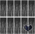 10 Pack Black Backdrop Curtain 3.2ft x 8.2ft Metallic Tinsel Foil Fringe Curtains Photo Booth Background for Birthday Party Decoration Baby Shower Engagement Wedding Christmas Decoration (Black) by Ohiyoo
