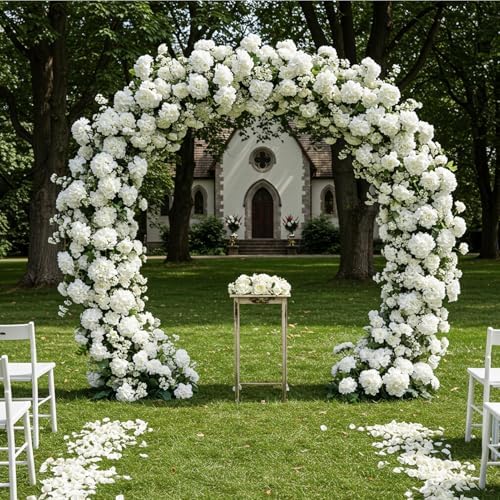 Auihiay 404Pcs White Hydrangea Artificial Flowers Bulk, Silk Fake Hydrangea - Image 6