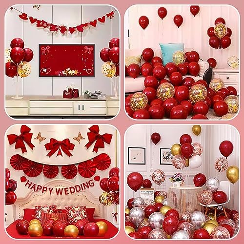 Voircoloria Balloon Stand Kit for Table Party Decor, 6 Sets, Red and White - Image 7