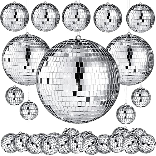 MTLEE 20 Pcs Disco Balls Decorations Assorted Size Party Decor by MTLEE