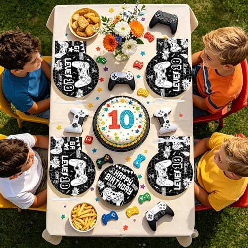 96Pcs Black Video Game 10th Birthday Party Supplies for Boys Serves 24 - Image 4