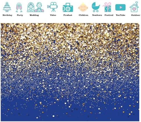 Blue Glitter Backdrop Royal Photo Backdrop for Birthday Party Decoration Graduation Studio Props 12558 (10x10FT) - Image 3