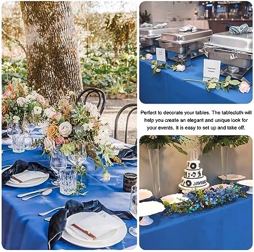 4 Pack Rectangle Tablecloth 60x102 Inch Washable Polyester Table Cover for Wedding Dining Table Buffet Parties Banquet Decoration（Blue） - Image 5