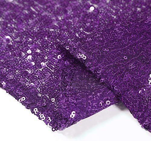 Pufogu 60"x102" Purple Sequin Tablecloth Rectangular Glitter Purple Table Cloths for Birthday Wedding Bridal Baby Shower Party Decorations - Image 5