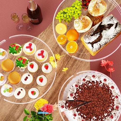 Bakzon Acrylic Cupcake Stand, Clear Dessert Dessert Table Display Set, Cupcake Tower Holder Display with Base for Wedding, Party, Baby Shower, 3 Set Round, Transparent - Image 6