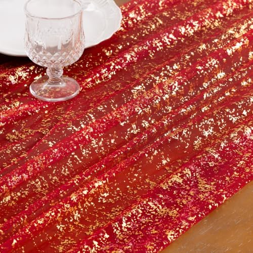 Gold Gauze Table Runner Glitter Fall Wedding Birthday Party Table Decor - Image 3