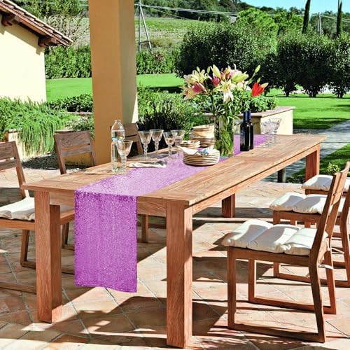 10 Packs 12 x 72 inches Lavender Sequin Table Runner - Image 7