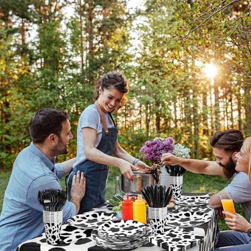 Kochorie 169 Pieces Cow Print Party Supplies Farm Animal Tableware Set - Image 6