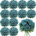 Geosar 16 Bundles Artificial Peonies Flowers,Teal by Geosar