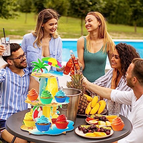BenLouis 3Tier Hawaiian Cupcake Stand Birthday Party Decorations - Image 7