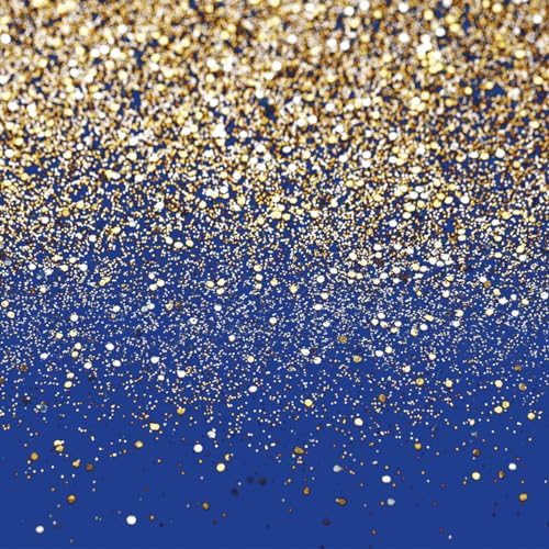 Blue Glitter Backdrop Royal Photo Backdrop for Birthday Party Decoration Graduation Studio Props 12558 (8x8FT) by SJOLOON