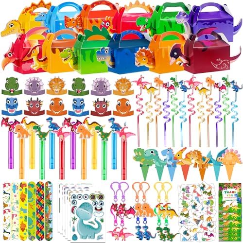 PLOUGVI 320PCS Dinosaur Birthday Party Decorations Favors Supplies, Dino Goodie Bags Fillers Stuffers for Kids Birthday Gifts by Unknown