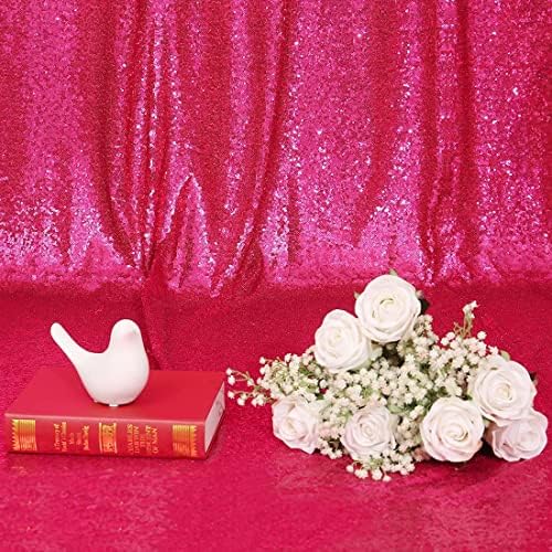 Poise3EHome 8FT x 10FT Sequin Photography Backdrop Curtain for Party Decoration, Hot Pink - Image 6