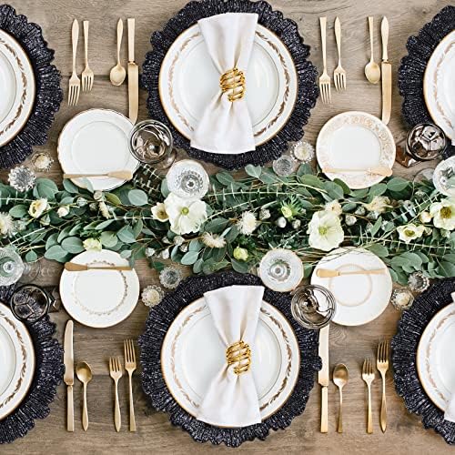 MAONAME Black Charger Plates Set of 6, Reef Chargers for Dinner Plates - Image 3