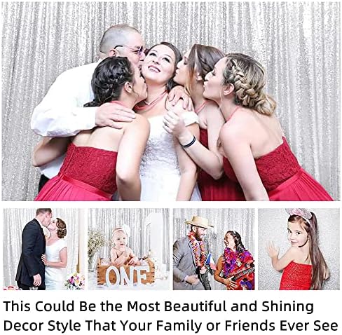 ShinyBeauty Sequin Backdrop - Backdrop Photography and Photo Booth Backdrop for Wedding/Party/Photography/Curtain/Birthday/Christmas/Prom/Other Event Decor - 4FTx6FT(48inx72in) (Silver) - Image 6