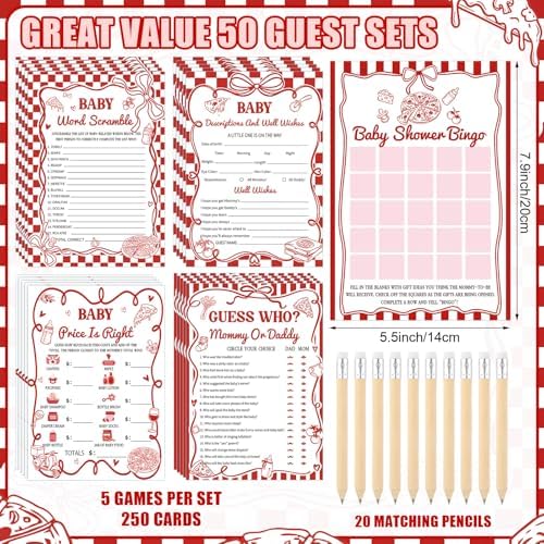 Patelai 321 Pcs Baby Shower Games Supplies, Pizza - Image 3