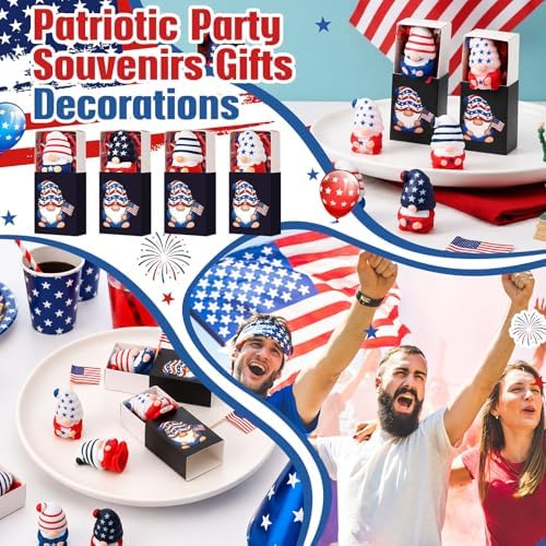 12 Sets Patriotic Gnome Gifts Veterans Day Party Favors Desk Decor Figures - Image 6